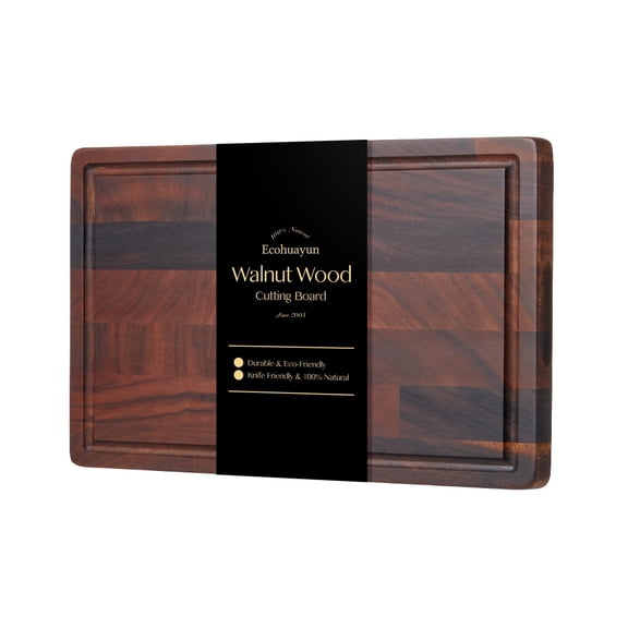 Walnut Wood Cutting Board, Large 15.74x11x0.98 Inches, Double-Sided with Built-in Handle, Rectangular, Non-slip Design, for Home Kitchen