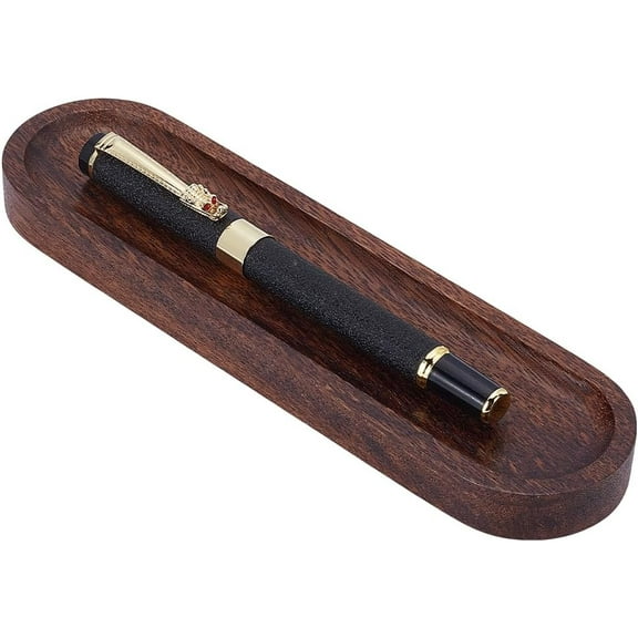 Walnut Wood Desk Pen Tray Office Desk Organizer Minimalist Pencil Holder for Writing Instrument Rest Work Student Teacher Gift 7.48"x1.96"