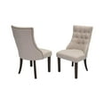 thumbnail image 1 of Best Quality Furniture Classic Upholstered Side Chair Tufted in Linen Fabric w/Nailhead Trim **Set of 2**, Beige, 1 of 5