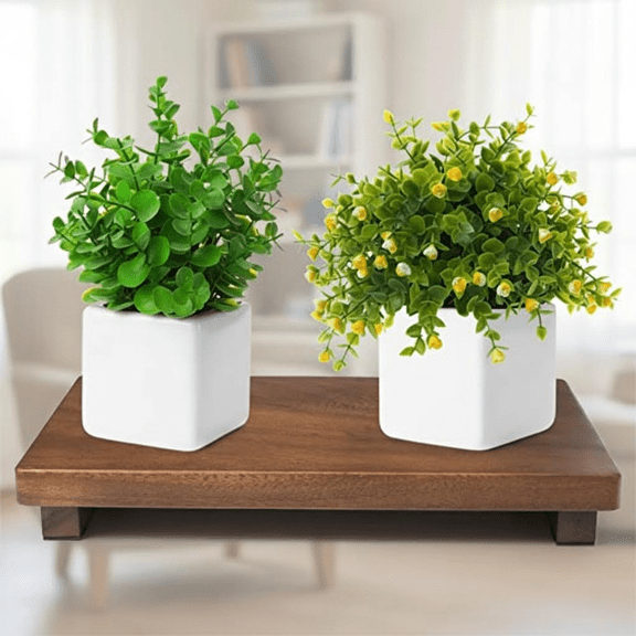 Walnut Wood Display Riser Stand for Plants, Candles, and Bottles, Farmhouse Kitchen Decor Soap Tray, Large Size 12 x 7.1 x 1.57 Inches