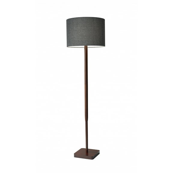 Walnut Wood Finish Floor Lamp with Simple Cabin Style