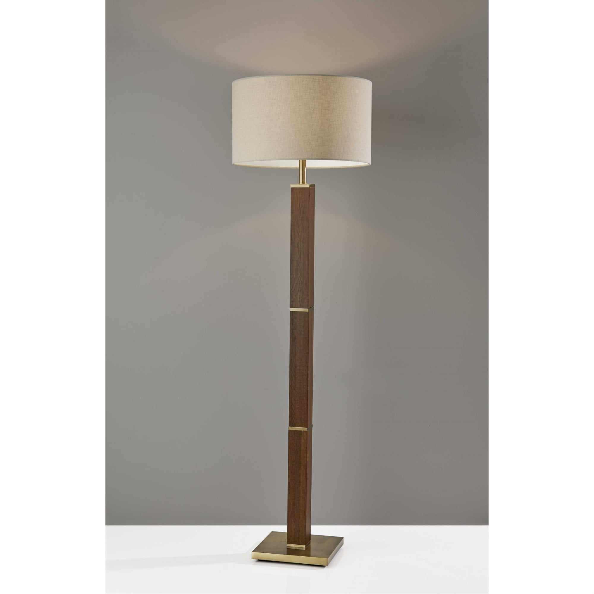 Walnut Wood Finish Pillar Floor Lamp - Walmart.com