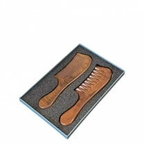 Walnut Wood Hair Comb Wide Tooth Detangling Styling Tool for Curly Hair Natural Wooden Comb with Smooth Handle Two Pack