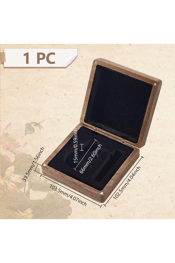 Walnut Wood Pocket Watch Box Portable Single Watch Gift Box with Pillow Wood Wristwatch Case Jewelry Storage Travel Organizer for Men Women Coconut Brown