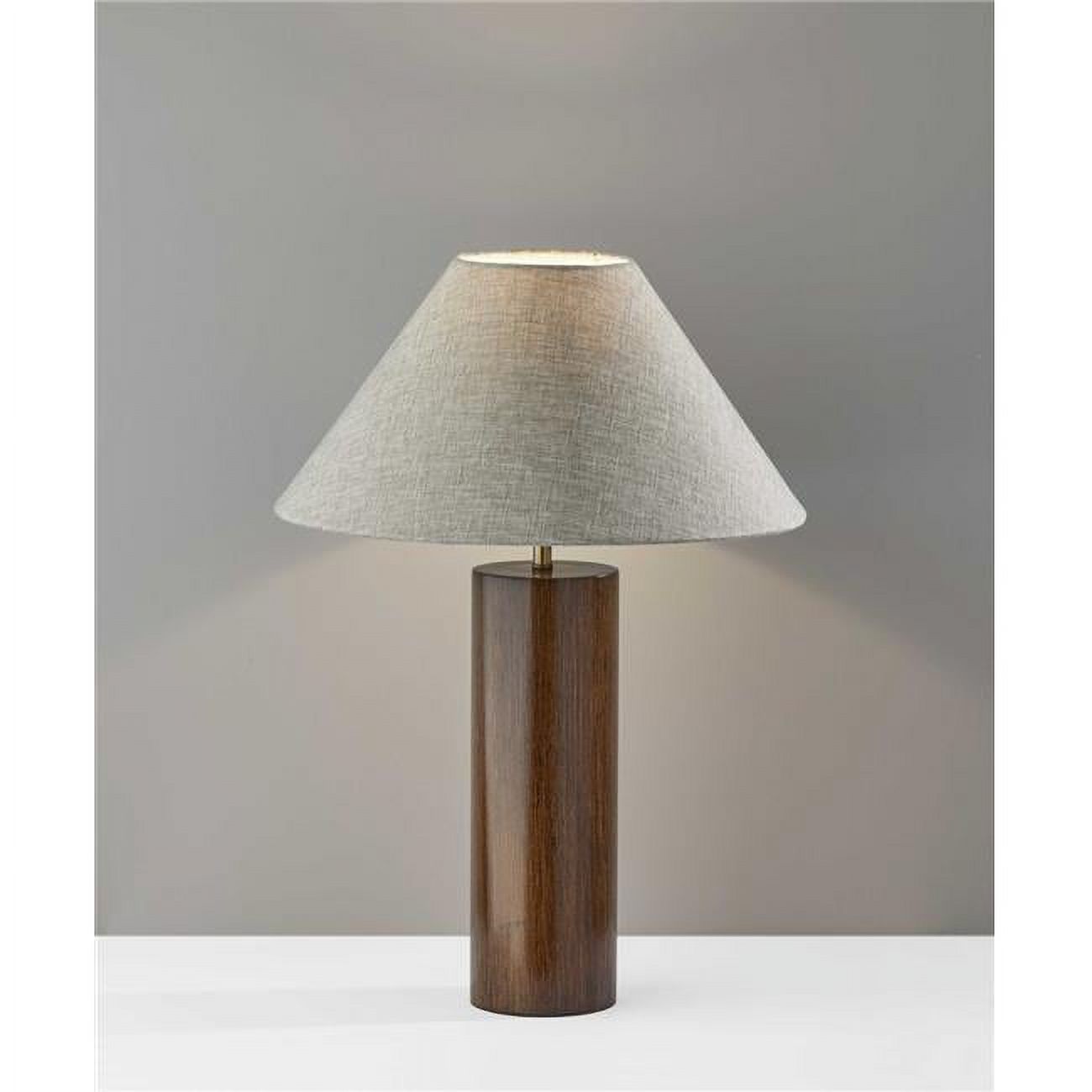 Walnut Wood Table Lamp, 18 x 18 x 25.5 in.