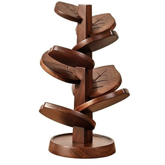 Walnut Wood Tree Coasters, Kitchen Wood Trivets for Hot Dishes Foldable