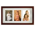 Walnut Wood Triple 4x6 Matted Picture Frame