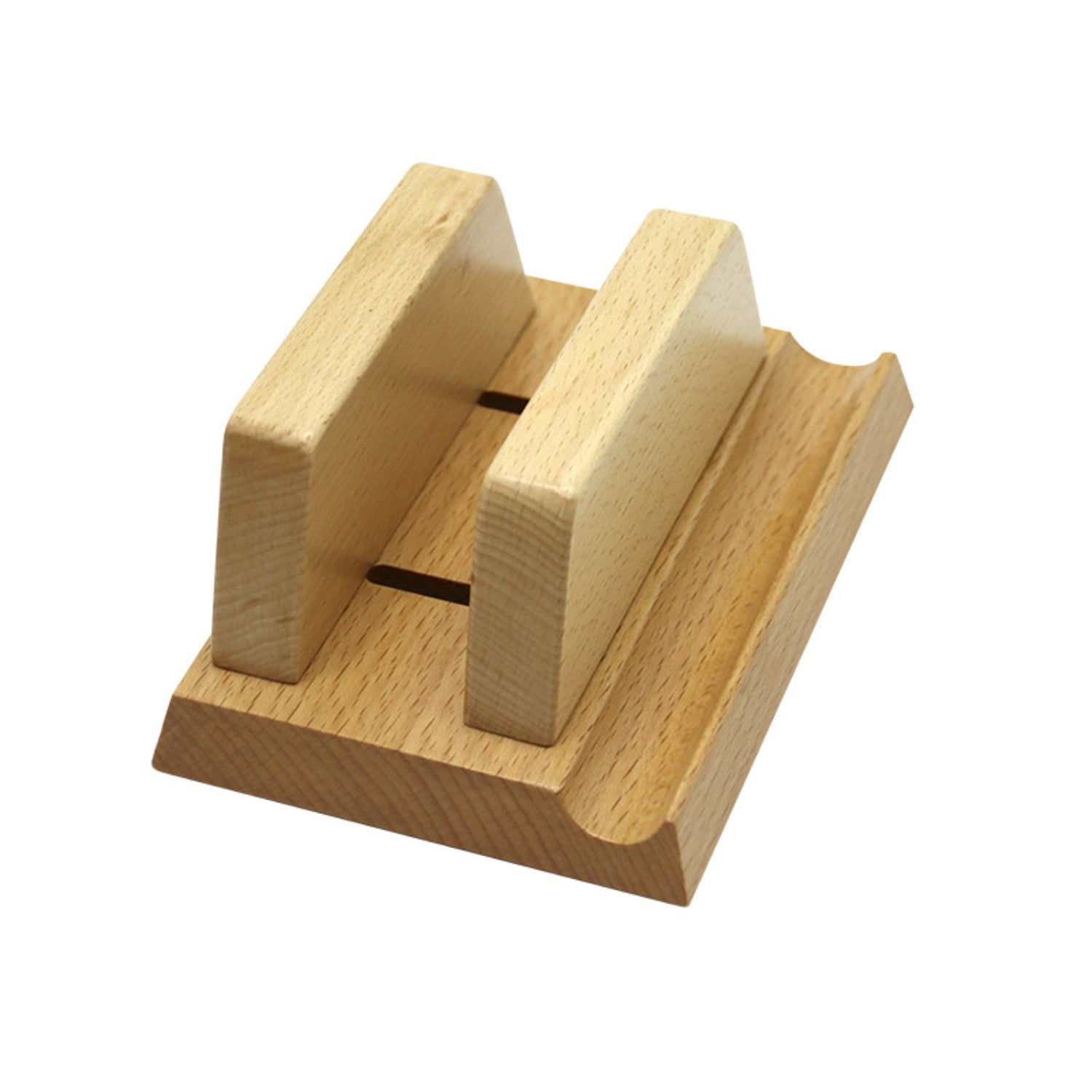 Walnut Wood Vertical Laptop Stand for MacBook, Solid Wood Desktop Holder for Gaming Laptops