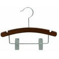 thumbnail image 1 of Walnut Wooden Baby Hanger w/Clips 10", 1 of 1