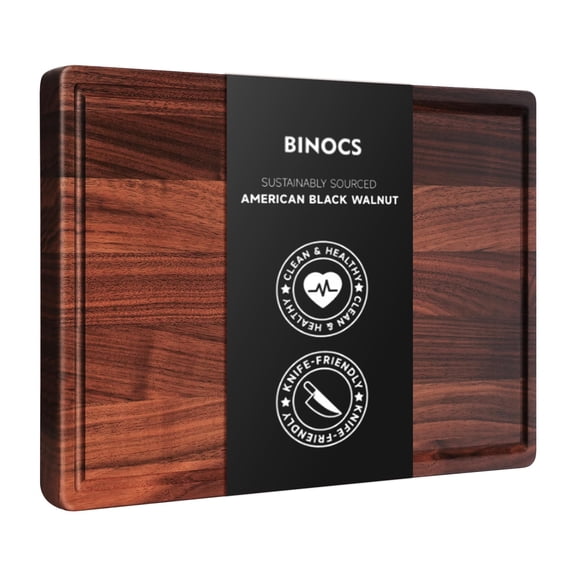 Walnut Wooden Cutting Boards for Kitchen, Solid Wood Cutting Board Set - Charcuterie & Chopping Butcher Block for Meat - Kitchen Gadgets Gift