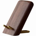 thumbnail image 1 of Walnut Wooden Desktop Phone Holder for Live Video and Office Use with Stable Support and Compact Design, 1 of 8