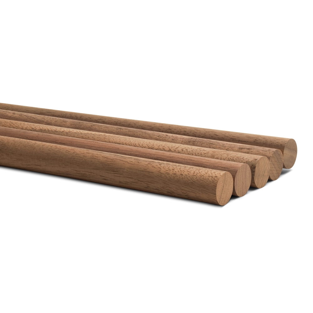 Walnut Wooden Dowel Rod 5/8 inch x 36 Pack of 5 Wooden Craft Sticks for Crafting and Woodworking, by Woodpeckers