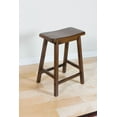 thumbnail image 1 of Walnut Wooden Saddle Counter Height Set of 2 Stool, 1 of 2