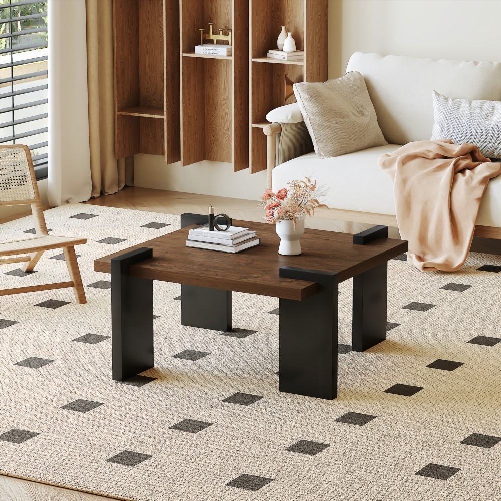 High-Quality MDF Coffee Table with Color Contrast|31.5*31.5*16.6inches ...