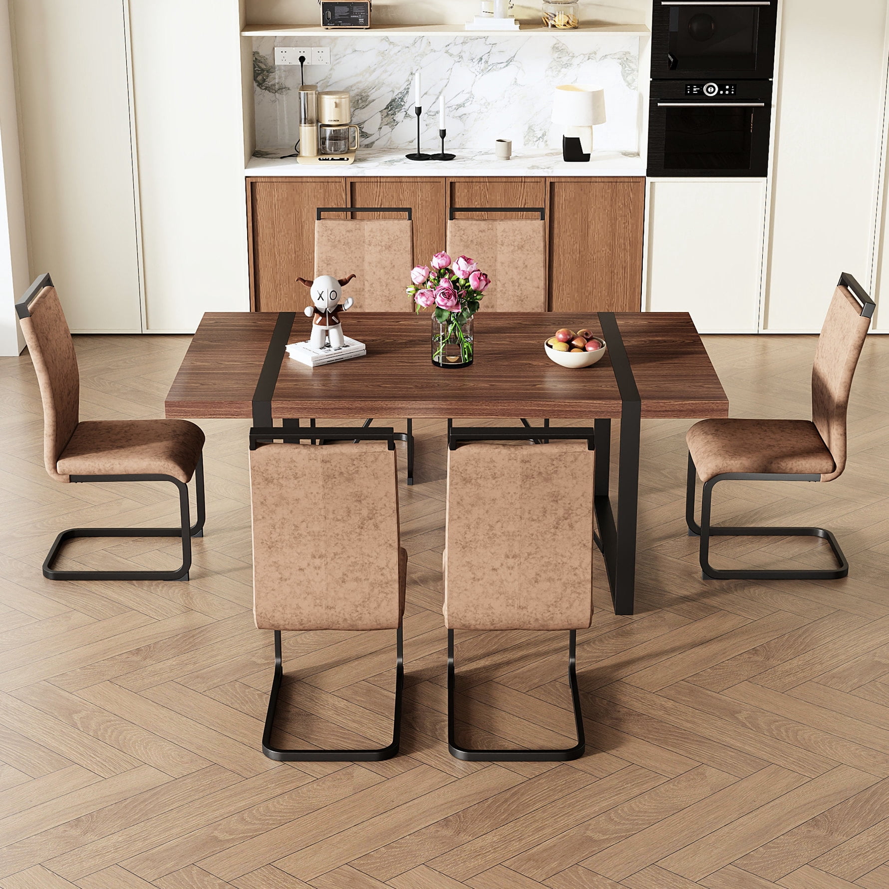 Walnut - colored table - Blends styles for home - In dining areas ...