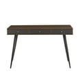 thumbnail image 1 of Walnut+dark Grey Home Office Desk With Tablet Slot, Mid Century Modern Style, Drawers, Multifunctional Computer Shelf, Modern, Grey,, 1 of 6