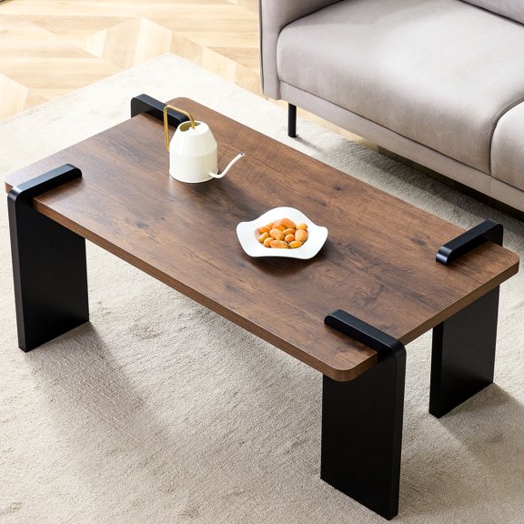 Walnut - hued MDF - Easy to assemble - Modern minimalist offices - Saves assembly time