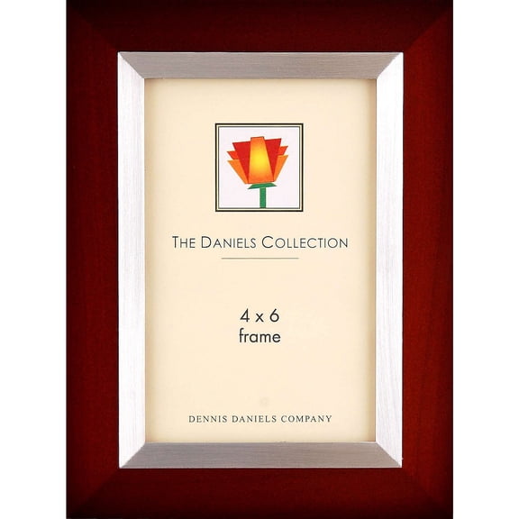 Walnut stain hardwood w brushed aluminum inlay 4x6 frame by Dennis Daniels - 4x6