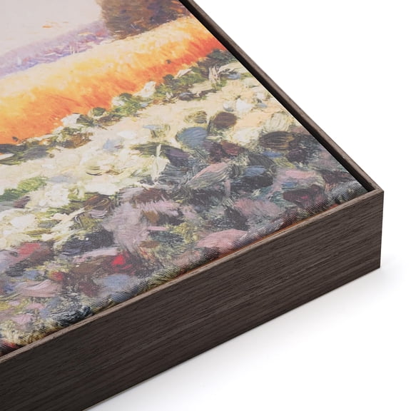 Walnut wood-grain 24x36" Floating Picture Frame for stretched canvas art prints