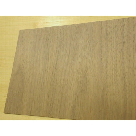 Walnut wood veneer sheet 8" x 5" on wood backer 1/25" thickness sample size
