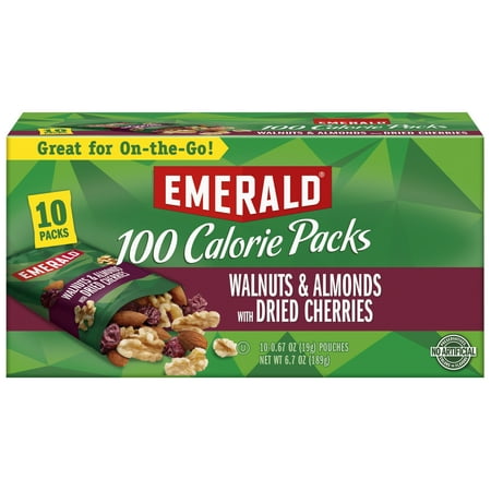 Walnuts and Almonds with Dried Cherries 10 Ct | 100-Calorie Individual Packs of Nut Blend and Dried Fruit | Kosher Certified, Non-GMO, Contains No Synthetic Colors