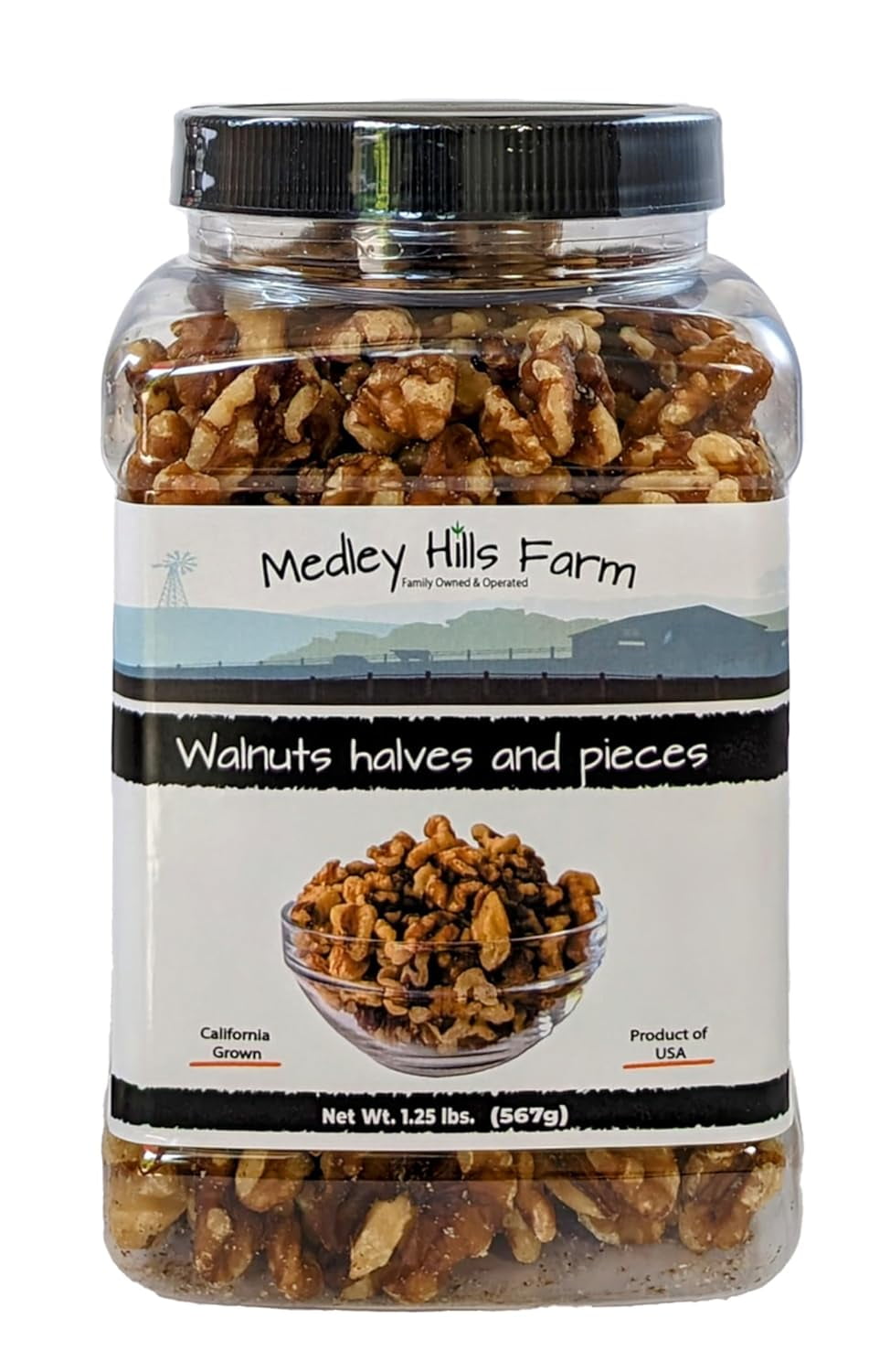 Walnuts Halves And Pieces By In Reble Container 1.25 Lbs. Shelled