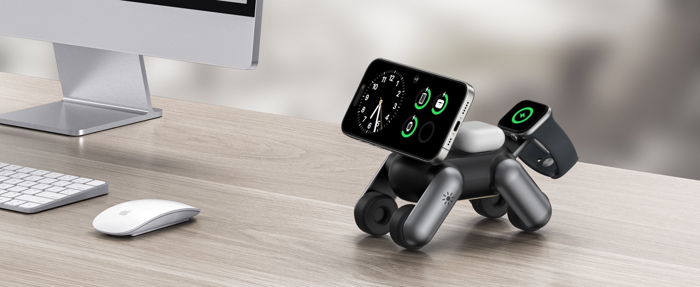 Waloo 3-in-1  Puppy Wireless Charger Stand for iPhone, Apple Watch & AirPods