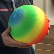 Waloo 9 inch PVC  Rainbow Playground Ball W/ Pump