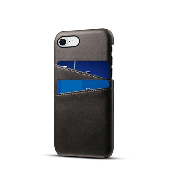 Waloo Black Dual Slot Credit Card Case for all iPhone's 6 through iPhone Xs Max