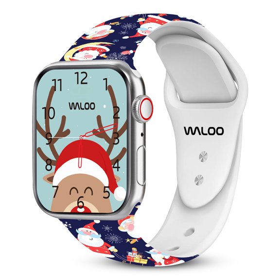 Waloo Christmas Silicones Silicone Band for Apple Watch 44/45/46/49mm - Navy Santa