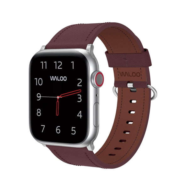 Waloo Classic Leather Band for Apple Watch - All Series, Genuine Leather