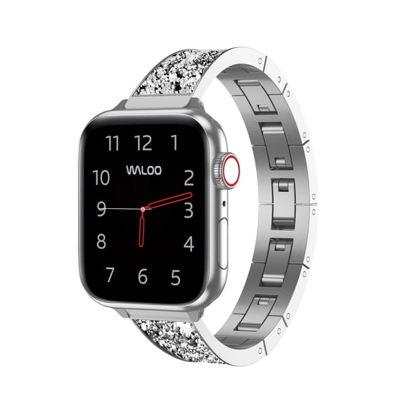 Waloo Studded Bracelet Stainless Steel Band for Apple Watch 40/41/42mm - Silver-Tone