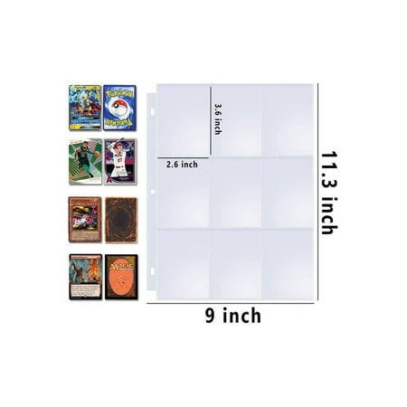 Waloo Double-Sided Trading Card Sleeves Clear Plastic Game Card Protectors (50 Pack)