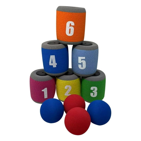 Waloo Foam 10 Pcs Carnival Can Toss Game, Sturdy Knockdown Game