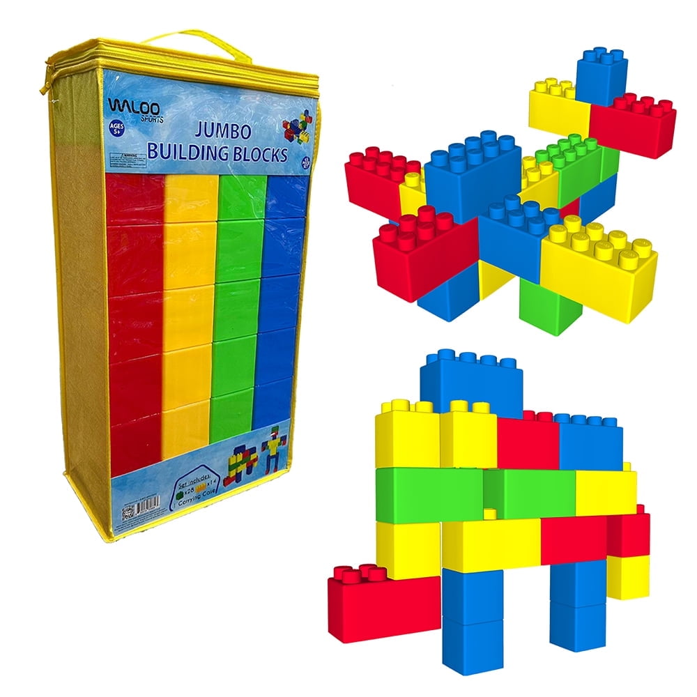 Waloo Jumbo Building Blocks Set for Kids, 43 Pieces, Multicolor Plastic
