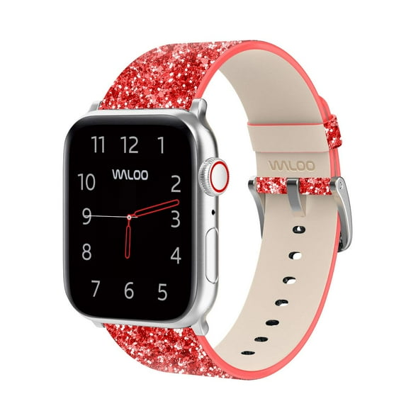 Waloo Leather Bling Shiny Replacement Band For All Apple Watch Series