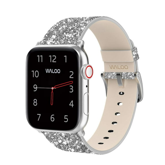 Waloo Leather Bling Shiny Replacement Band For All Apple Watch Series