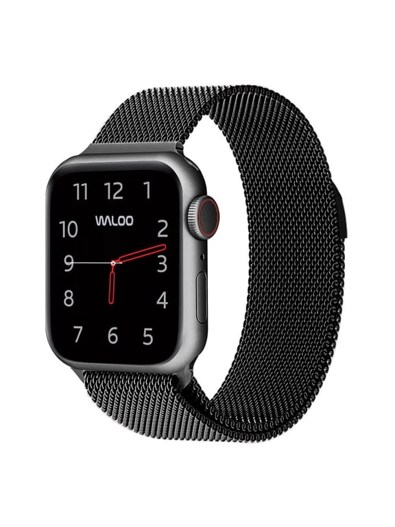 Magnetic Mesh Stainless Steel Band for Apple Watch 44/45/46/49mm - Black