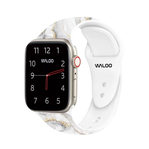 Waloo Marble Silicones Silicone Band for Apple Watch 40/41/42mm - Silver/Gold
