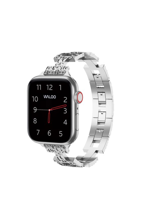 Pebble Styled Metal Replacement Band For All Apple Watch Series