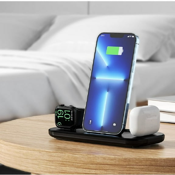 Waloo Portable/Foldable 3 in 1 Wireless Charging Station,Apple Watch iPhone & AirPods