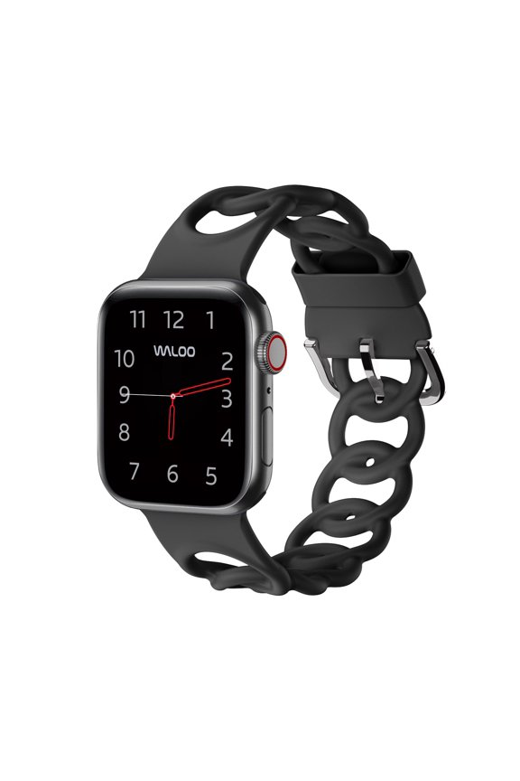 Silicone Link Looped Silicone Band for Apple Watch 40/41/42mm - Black