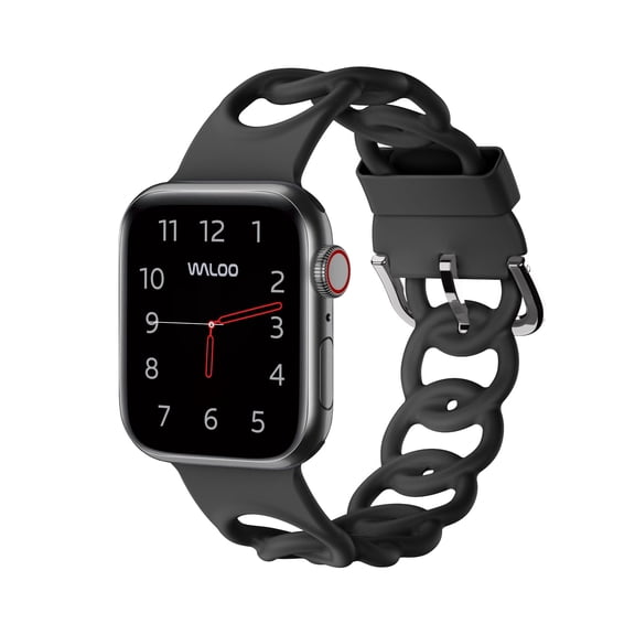 Waloo Silicone Link Looped Silicone Band for Apple Watch 40/41/42mm - Black