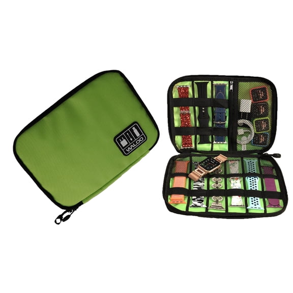 Waloo Small Electronics Organizer Pouch for Travel - Premium Travel Case Accents - Mesh Pocket for Cables, Cords, USB, SD Card and Chargers Accessories Organizer Travel Electronics Bag,