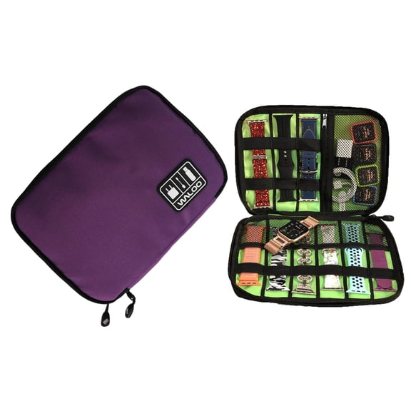 Waloo Small Electronics Organizer Pouch for Travel - Premium Travel Case Accents - Mesh Pocket for Cables, Cords, USB, SD Card and Chargers Accessories Organizer Travel Electronics Bag,