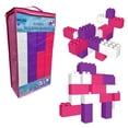 thumbnail image 1 of Waloo Sports Jumbo Building Blocks for Toddlers & Kids - Brings Kids Ideas to Life & Helps with Creative and Educational Development (43 Pc Set, Pink/Purple/White), 1 of 3