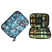 Waloo Travel Electronic Organizer Pouch for Cables, Cords, USB Drive, SD Cards and Chargers, Compact Storage Case with Mesh Pocket