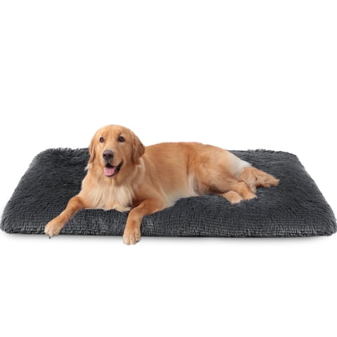 KSIIA 48"x30" Plush Dog Crate Beds for XLarge Dogs，Washable Pet Kennel Pillow Soft Dog Pad
