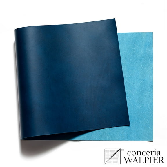 Walpier Conceria, Buttero, Italian Vachetta Leather, Panel, Blue #102