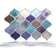 thumbnail image 1 of Walplus Peel and Stick Backsplash Arabesque Green and Blue 3D Tile Decals 8 Sheets 11" x 8", 1 of 7